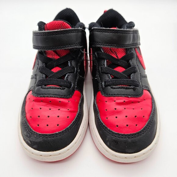 Nike Court Borough Low 2 Black Red White Toddler Boys Sneakers Sz 9C BQ5453-007 - Picture 3 of 12